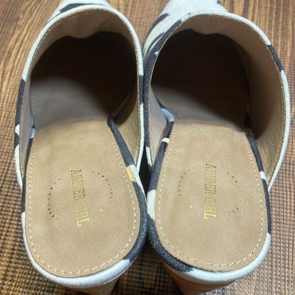 Arider Girl woman’s cow print black/white casual block heeled mules. Size 5.5. - Picture 3 of 11